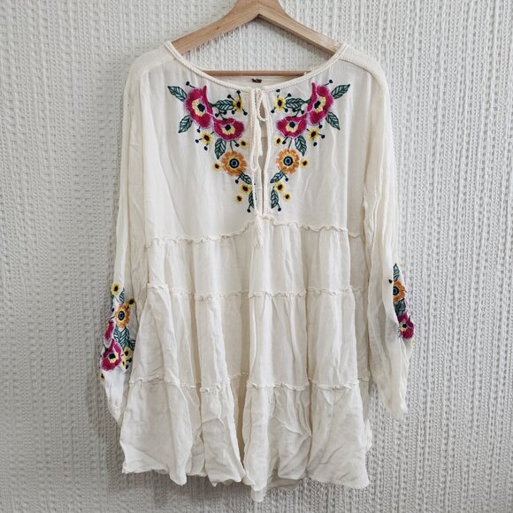 Free People Spell on You Embroidered Keyhole Dress Women's Size Small - Picture 4 of 15